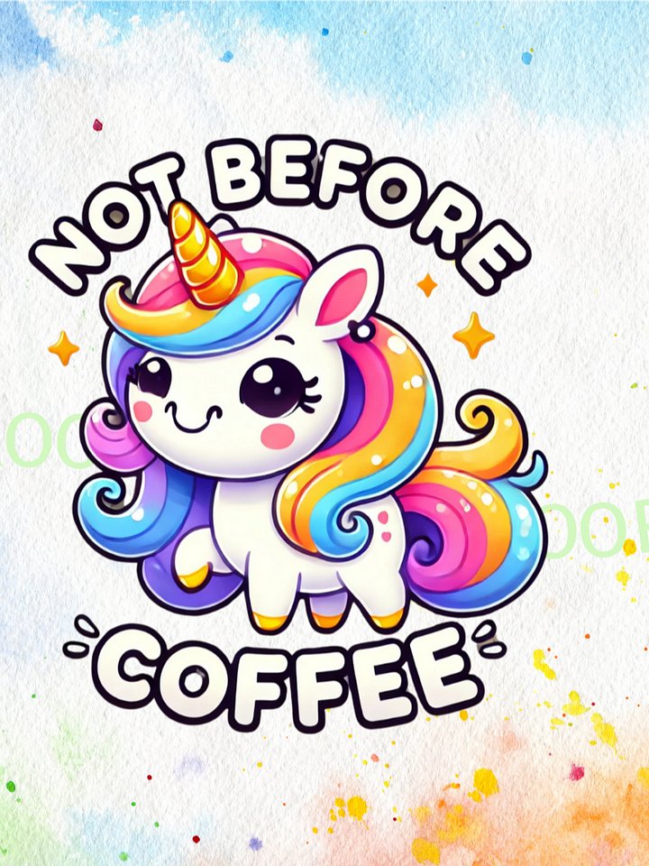 Not Before Coffee Unicorn – Instant Download Graphic Design product image (1)