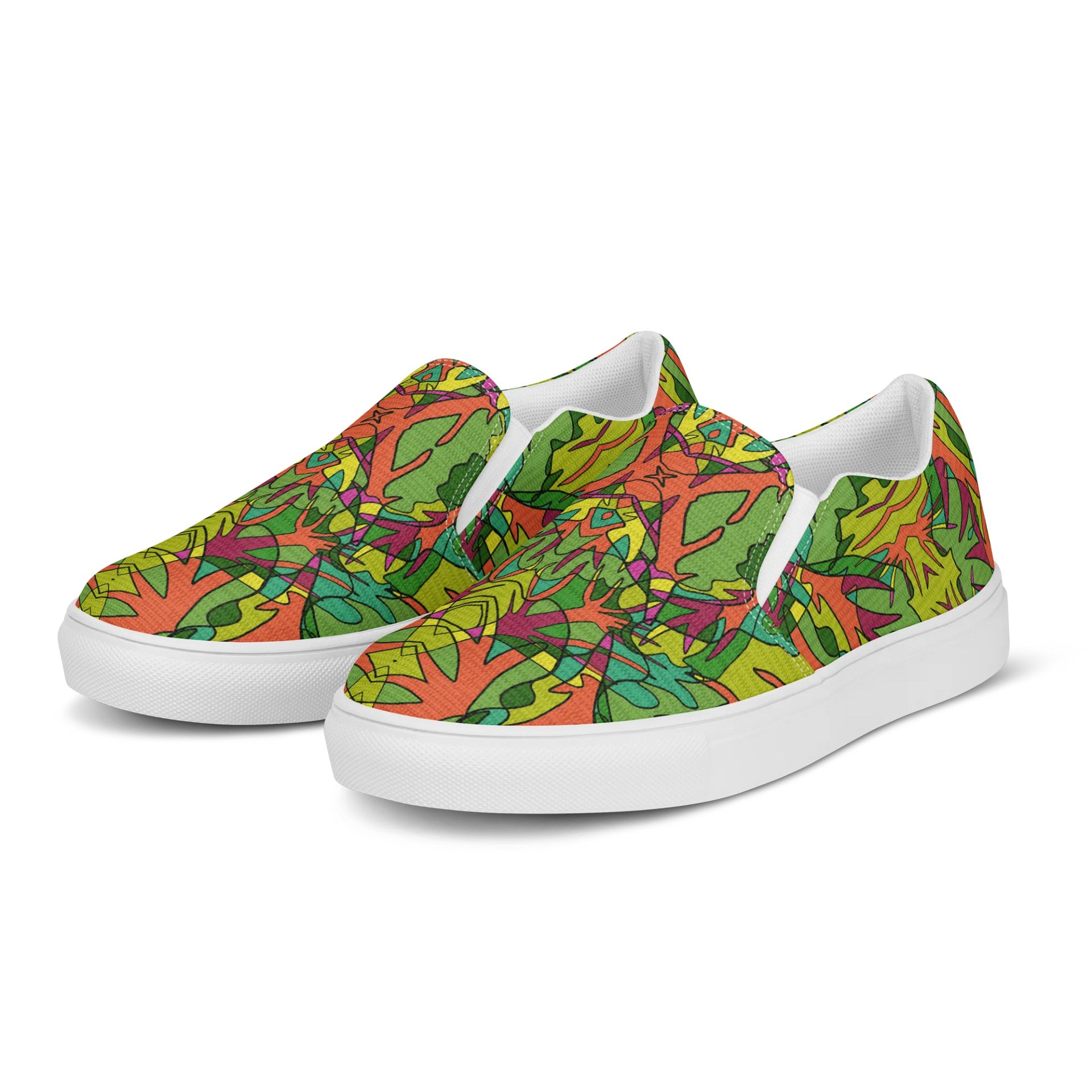 Spinach Tangle – Men's Slip-On Canvas Shoes product image (4)