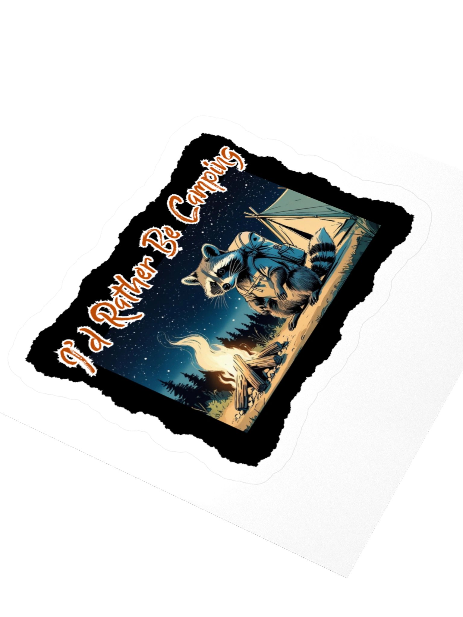 I'd Rather Be Camping Raccoon Sticker product image (7)