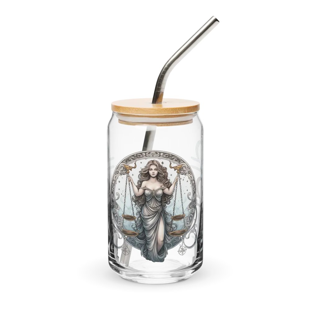 Libra Zodiac Glass Can Sipper product image (2)