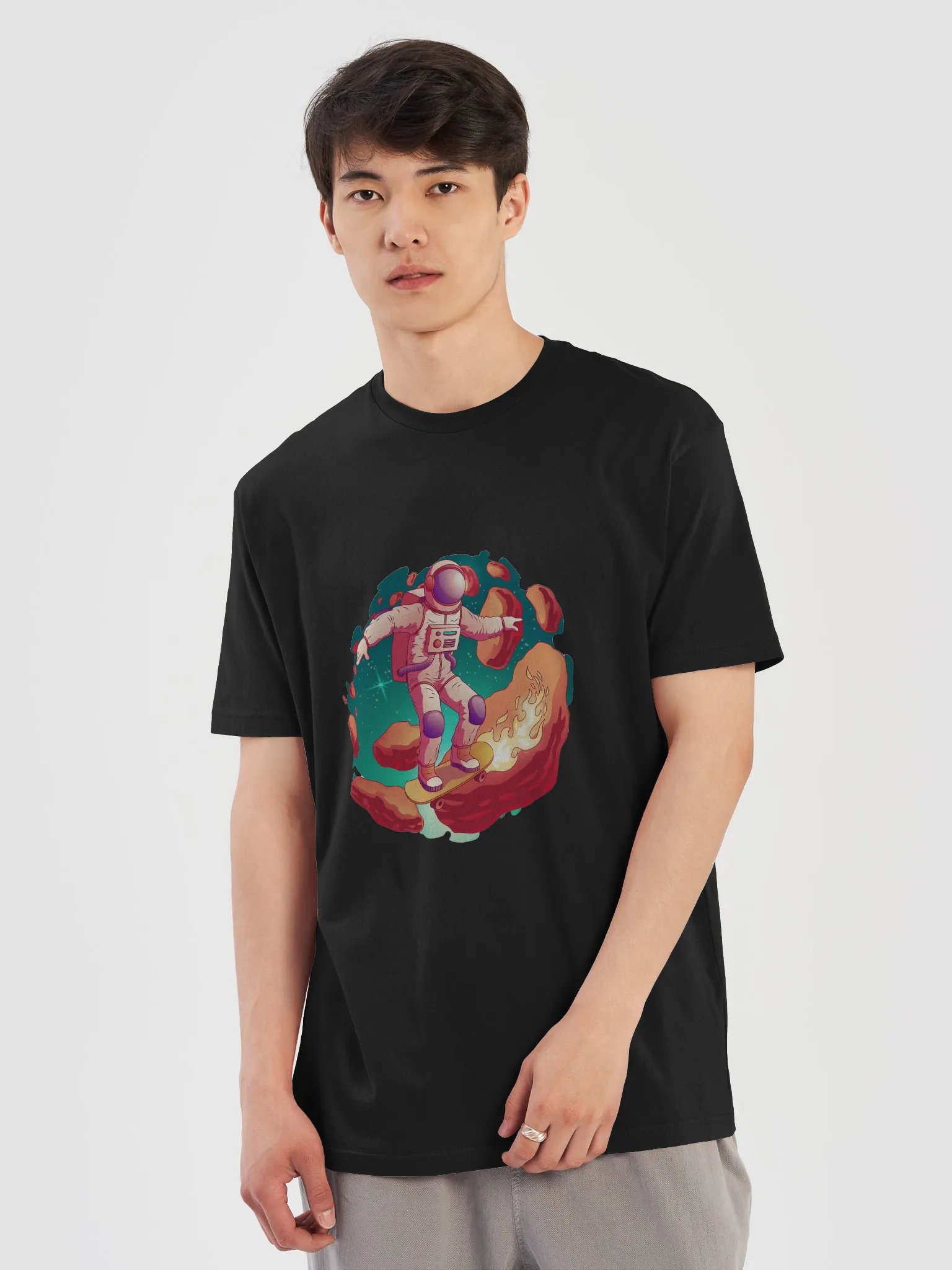 Galactic Skater Astronaut T-Shirt – Space, Style, and Sick Tricks product image (5)