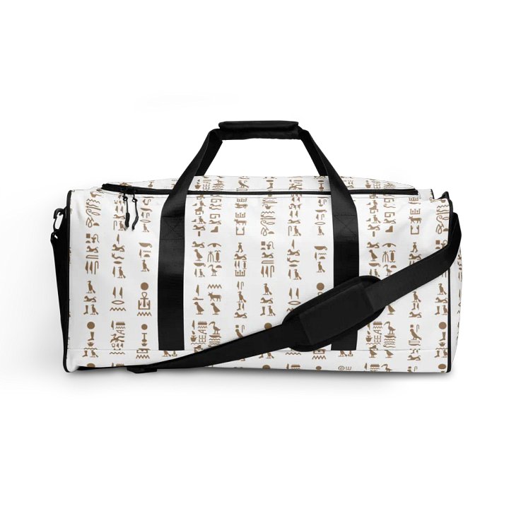 Isis White Hieroglyphs All-Over Duffle product image (1)