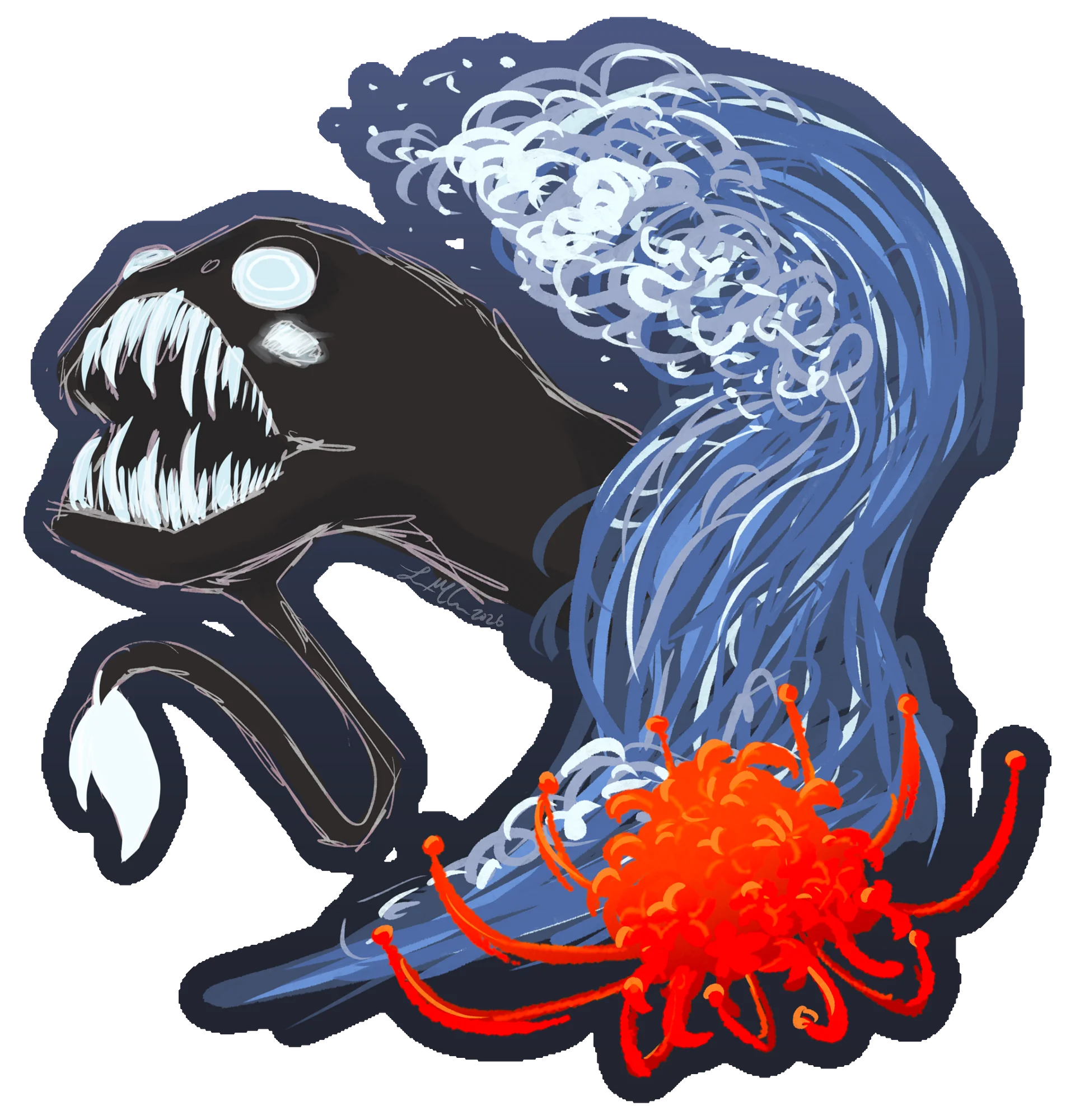 Dragonfish Sukajan Aesthetic Sticker product image (1)