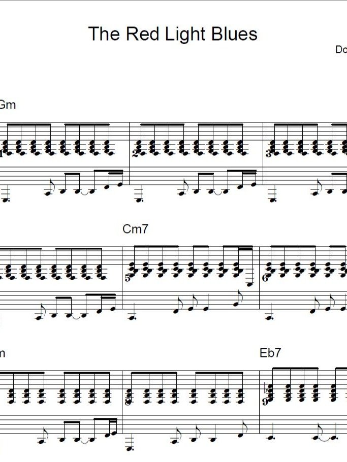 The Red Light Blues - Blues piano - Piano sheet music product image (1)