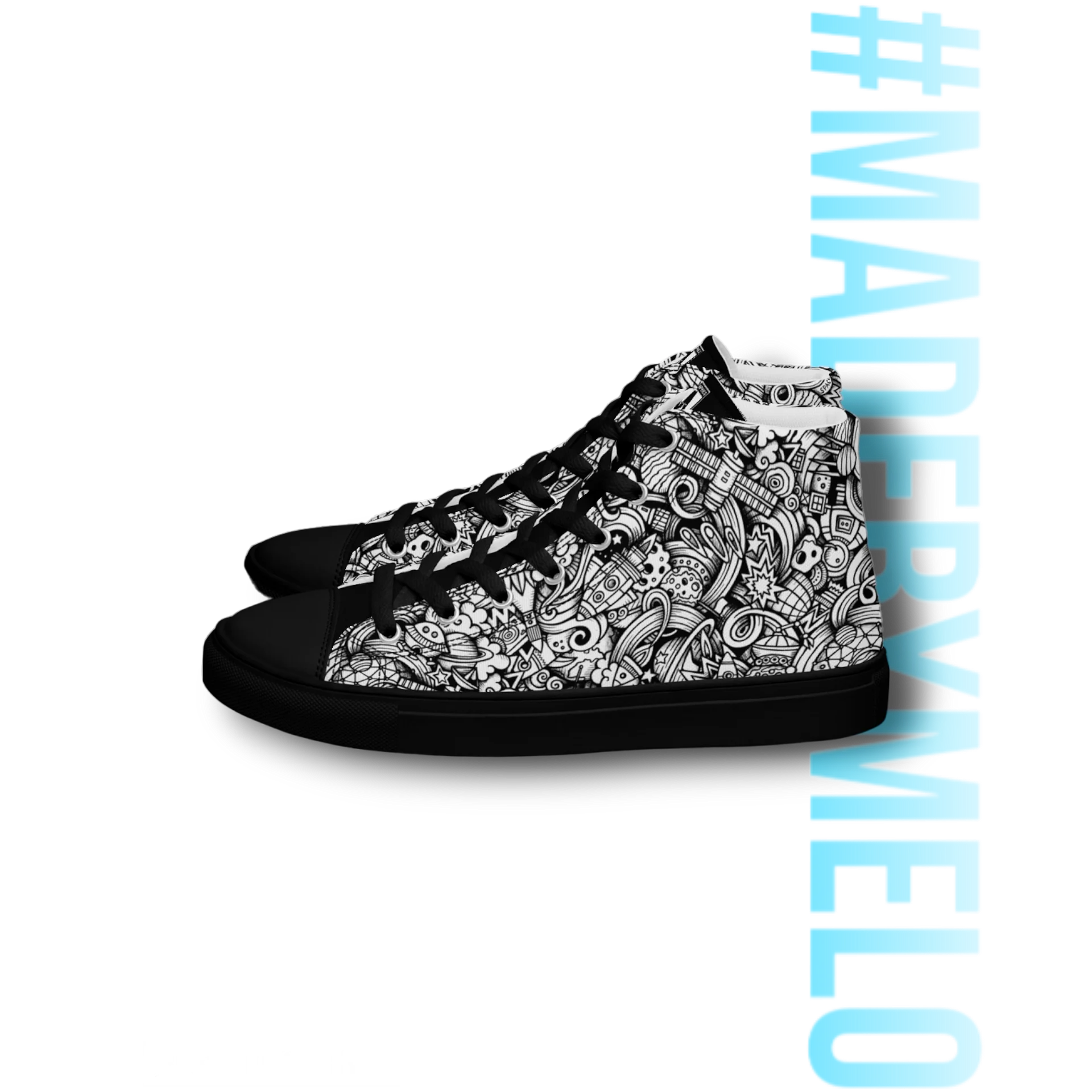 Dark Space Scribble - Men's High Tops | #MadeByMELO product image (9)