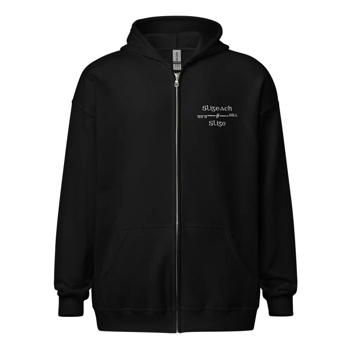 Sligo/Sligeach Scholastic style Ogham embroidered Zip Hoodie product image (1)