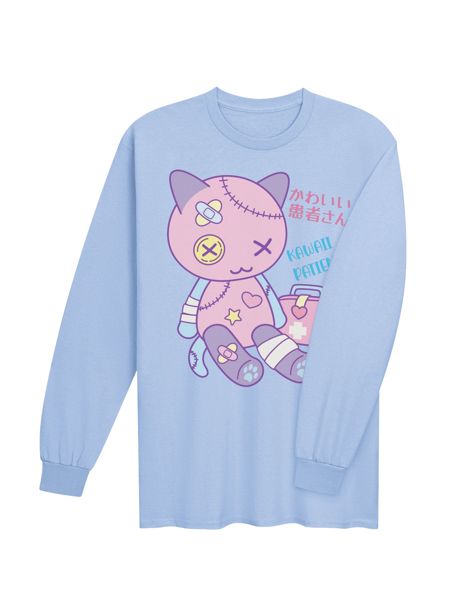 Kawaii Patient Toy Cat - Unisex Adult Long Sleeve T-shirt product image (3)