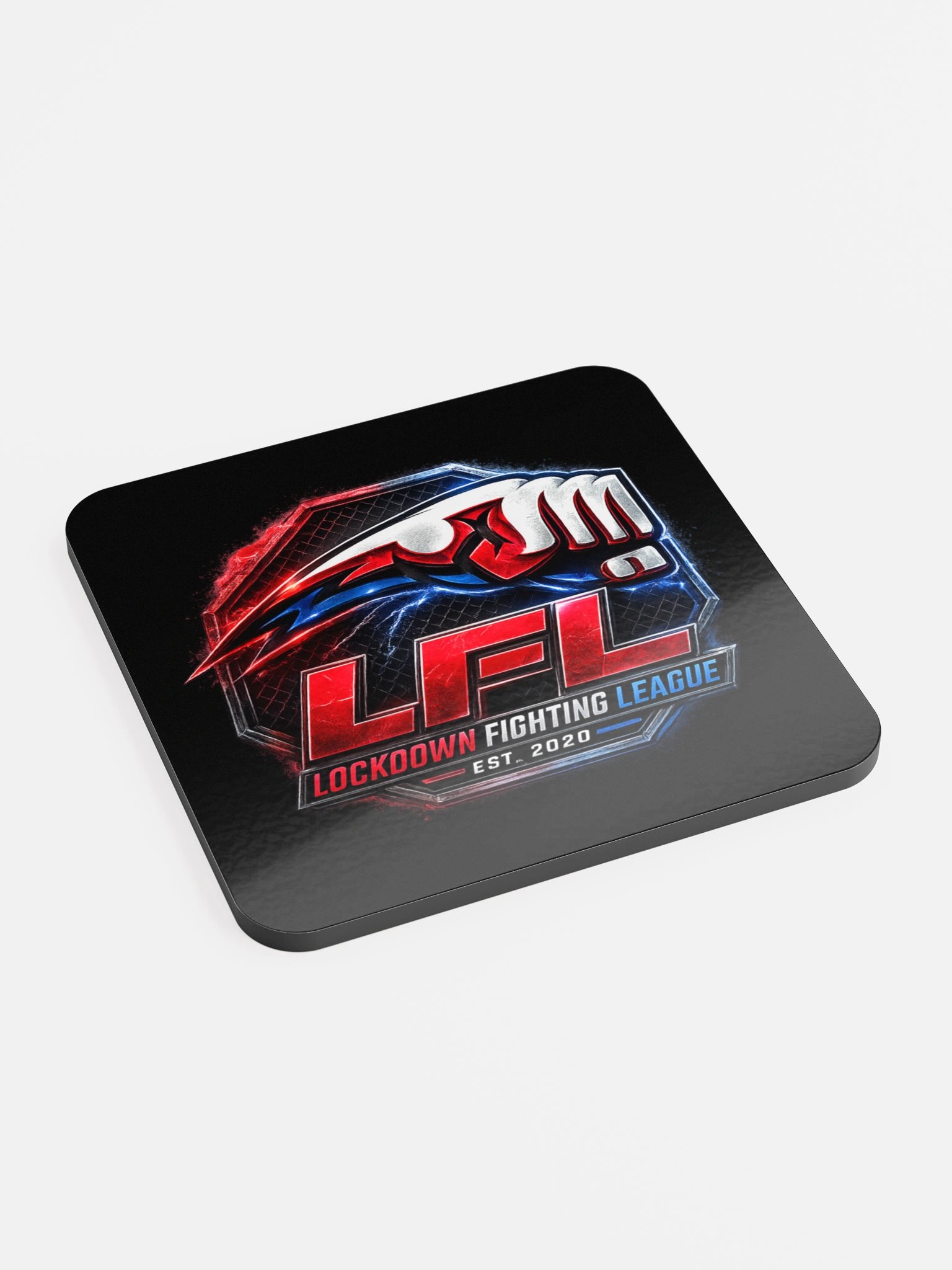 Lockdown Fighting League Glossed Cork Coaster product image (2)
