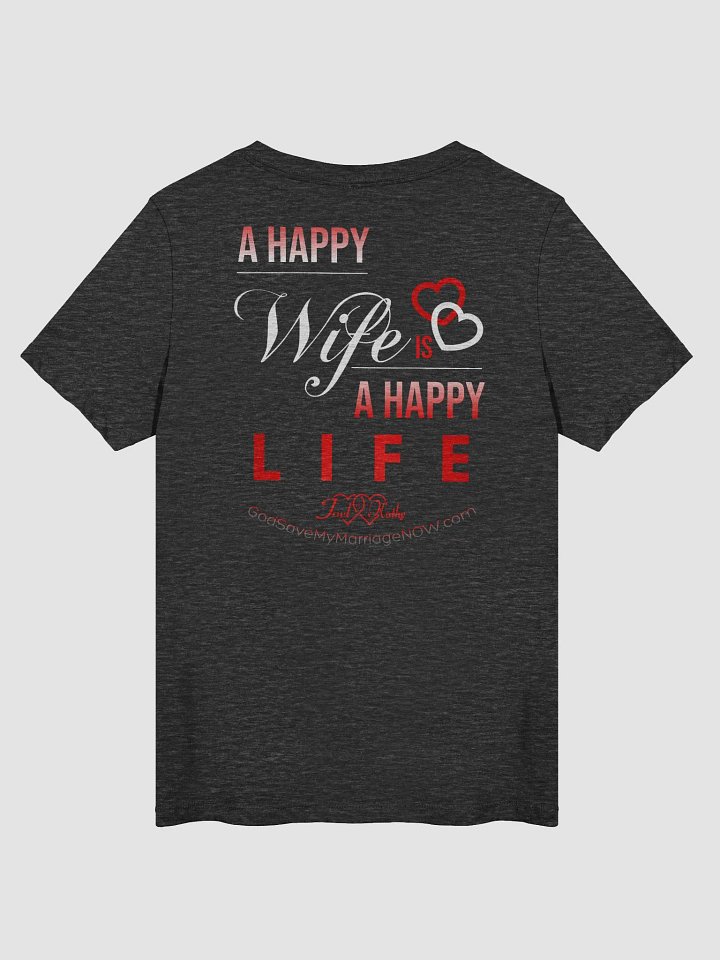 My Husband's Wife is Totally Amazing & A Happy Wife is a Happy Life V-Neck Tee product image (2)