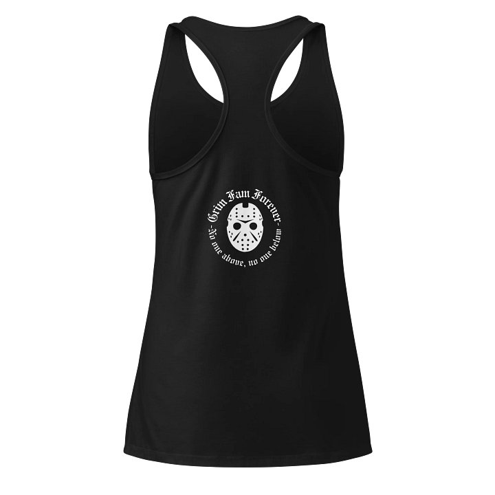 GRIMFAM OFFICIAL – WOMEN’S RACERBACK TANK TOP - #1 White Text product image (2)