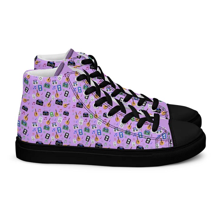 Retro Music Vibes High Top Canvas Shoes product image (2)