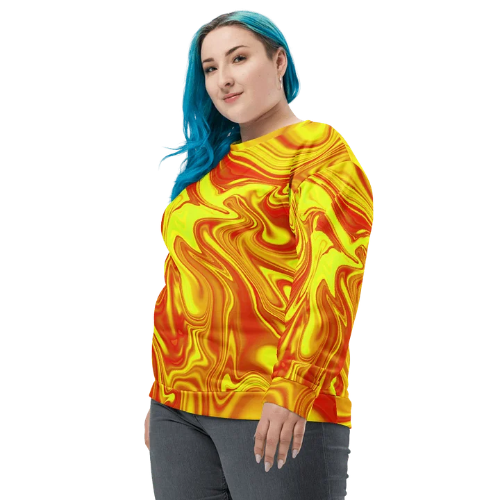 Sweatshirt - Yellow and Red Digital Fluid Art product image (2)