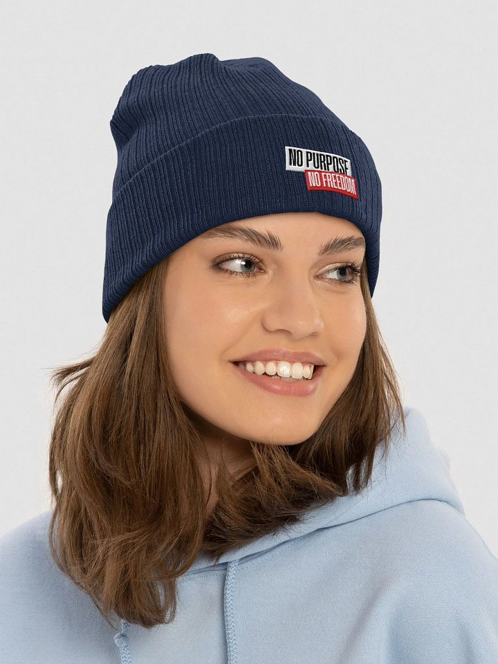 Dual Message Ribbed Beanie | no purpose no freedom product image (56)