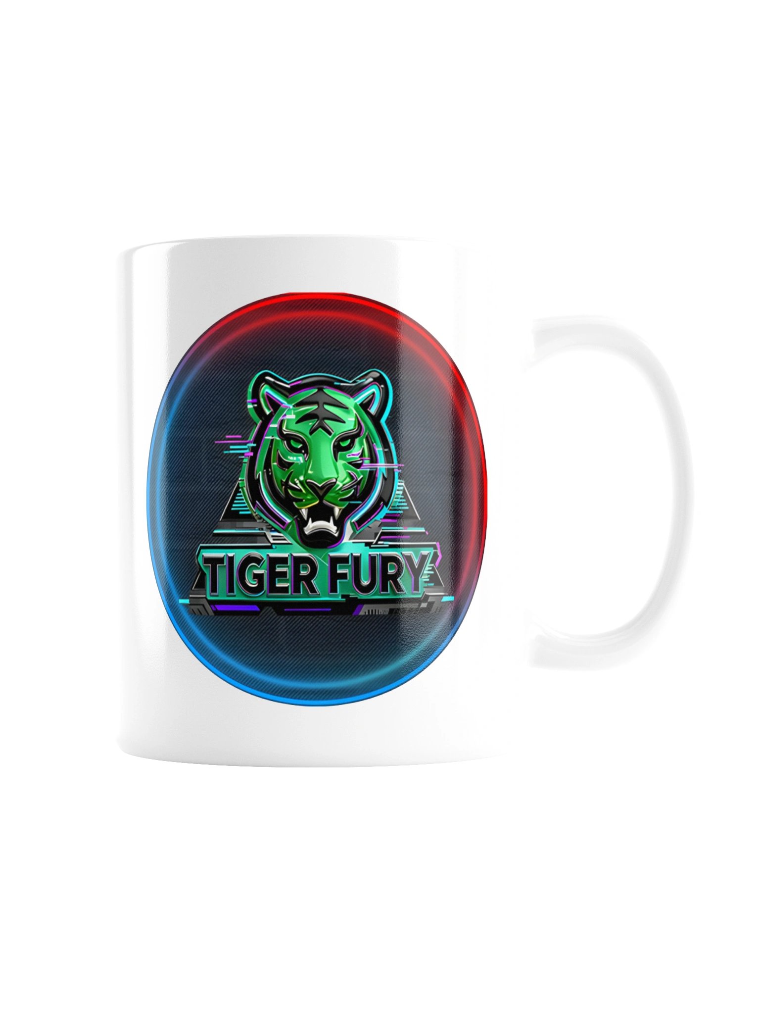 Tiger Fury Neon Esports White Glossy Mug product image (7)