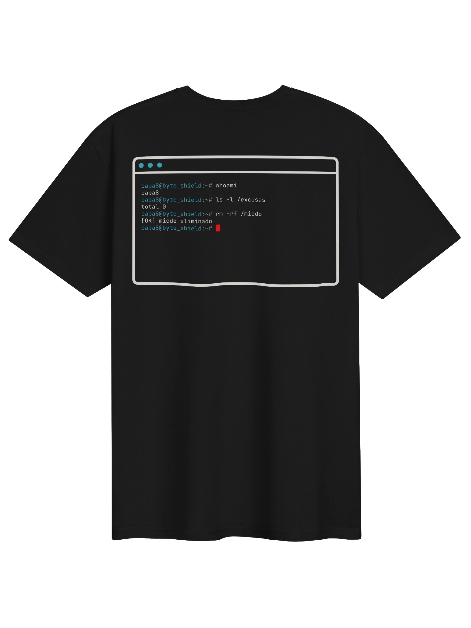 Camiseta Ligera rm -rf /miedo · Capa 8 · byte_shield product image (2)