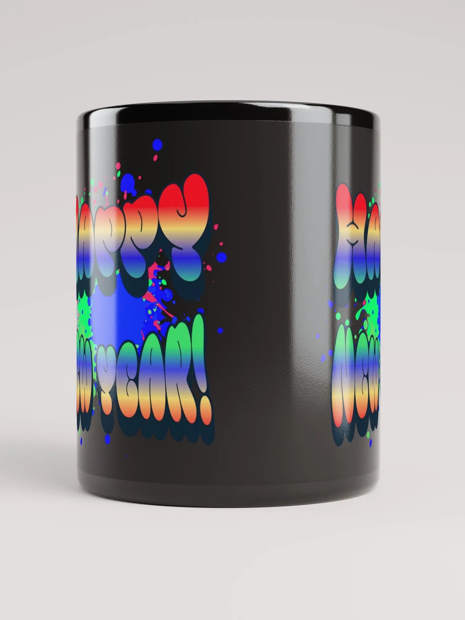 Happy New Years - Colorful Graffiti Design Black Mug product image (7)