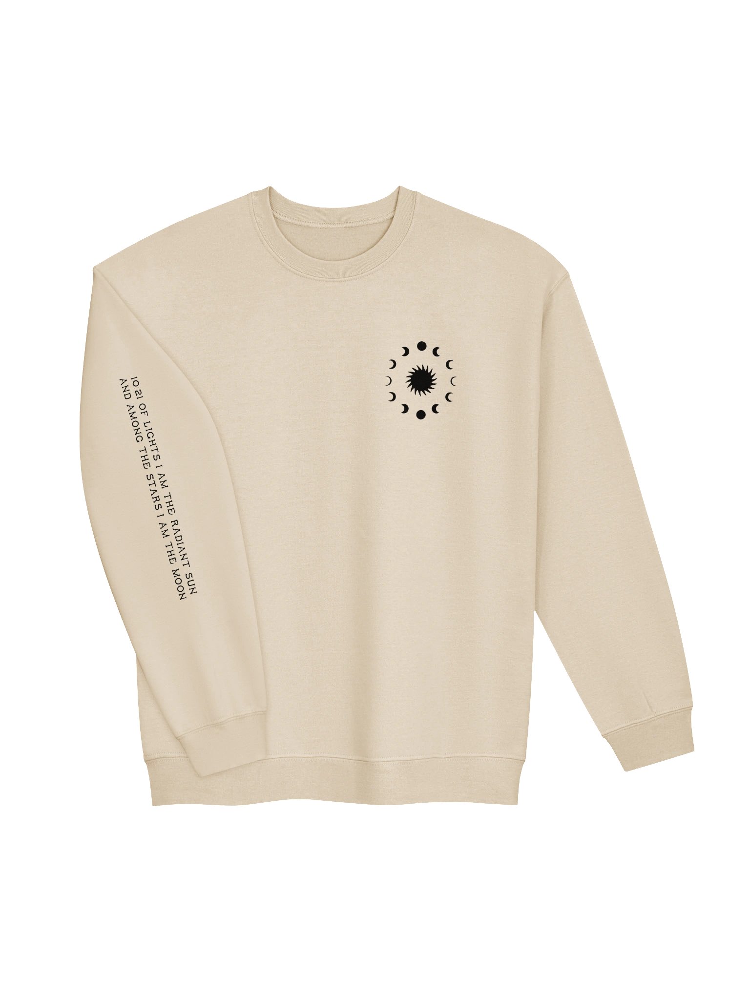 celestial 10:21 bhagavad gita sweatshirt - black artwork product image (3)