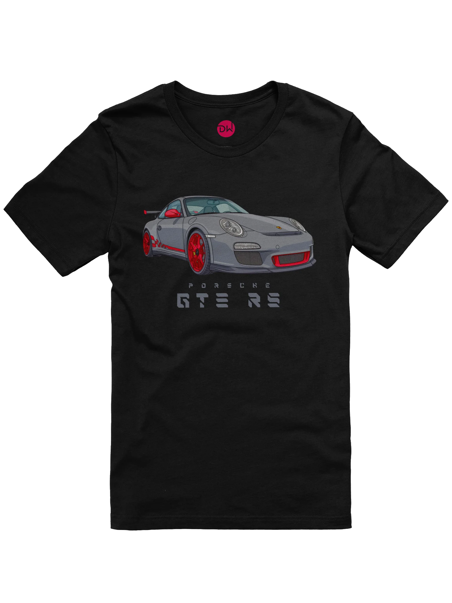 Grey Porsche GT3 RS Shirt (Retro, Sketch, Silhouette) product image (6)