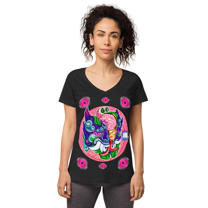 Yokai Migraine: B&C Women's Fitted V-neck T-Shirt product image (2)
