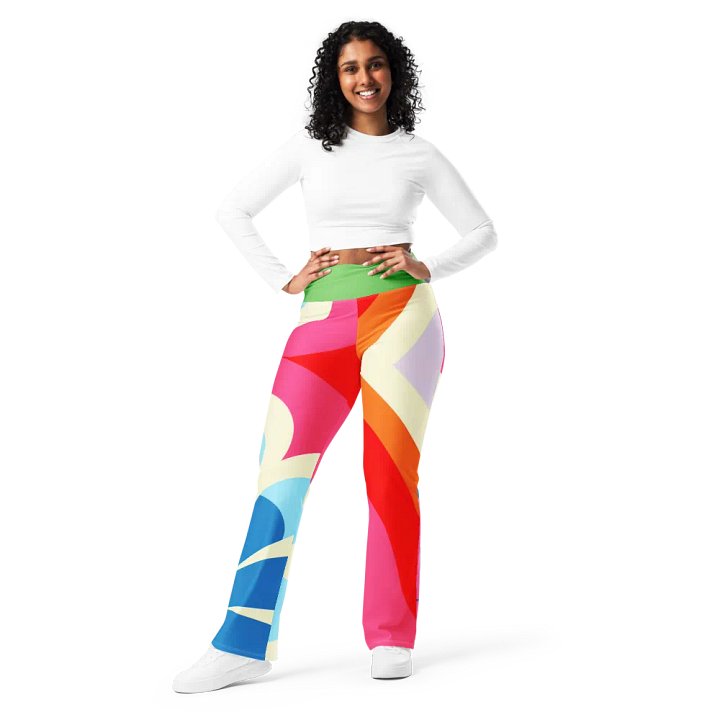 Retro Fuchsia/Orange Sherbet Flared Leggings product image (1)