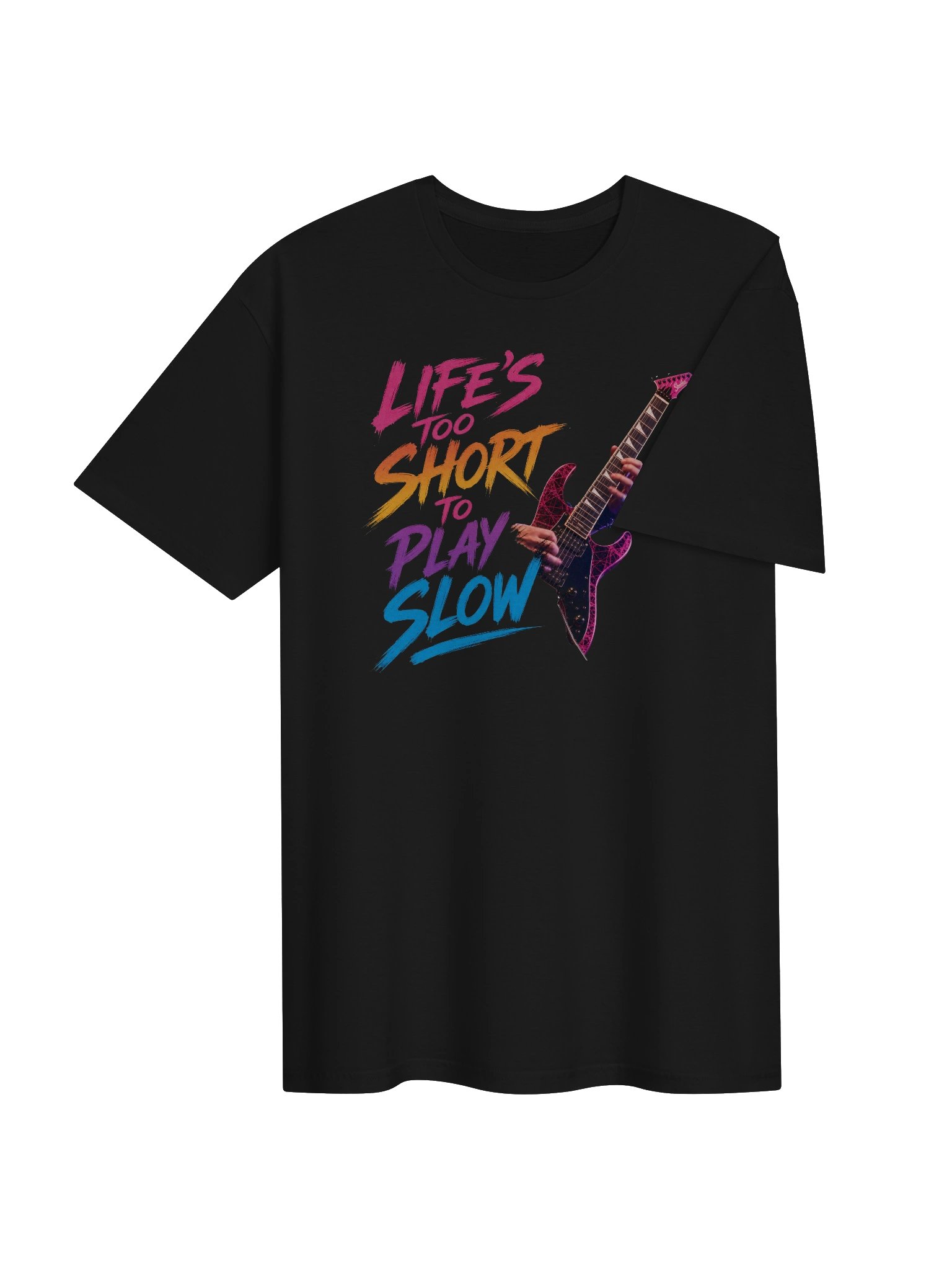 Life's too short to play slow - guitar t-shirt | funny guitar t-shirts product image (5)
