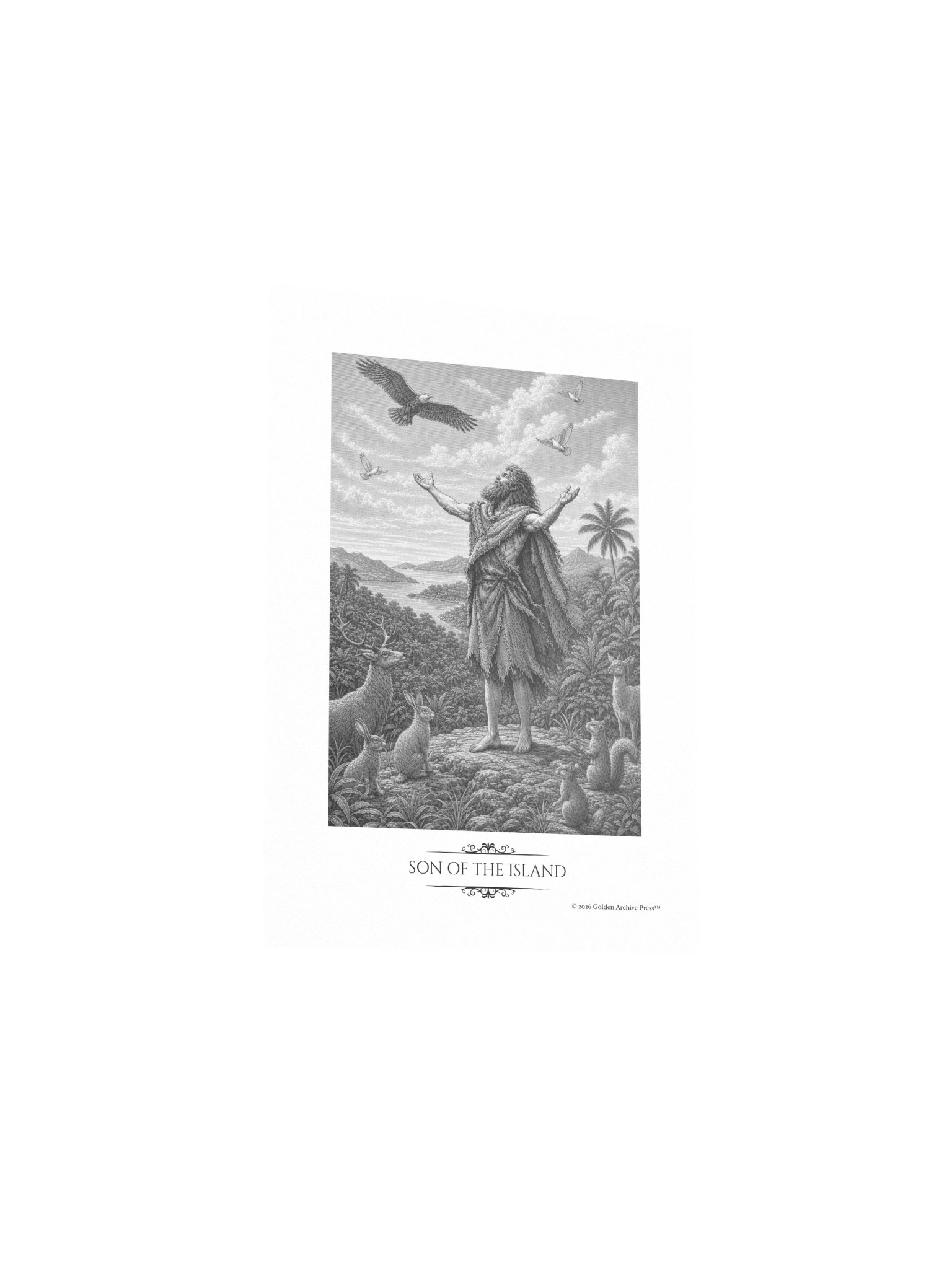 Son of the Island — Engraving Art Print (Man and Nature) product image (3)