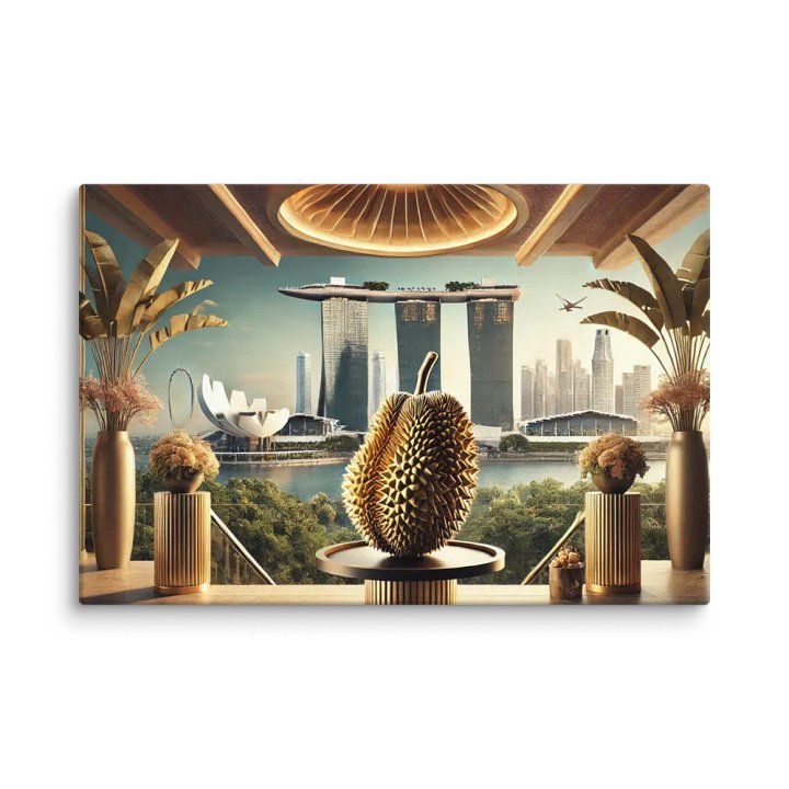 The Golden Durian Overlooking Singapore Bay Canvas – A Fusion of Tradition and Modernity product image (2)