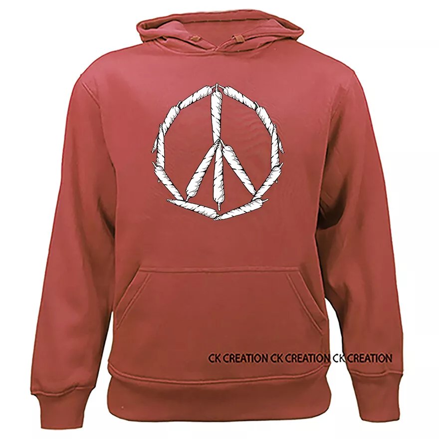 Joint Peace Sign Marijuana Weed Pot Cannabis Funny Joke Humor Graphic Hoodie product image (3)