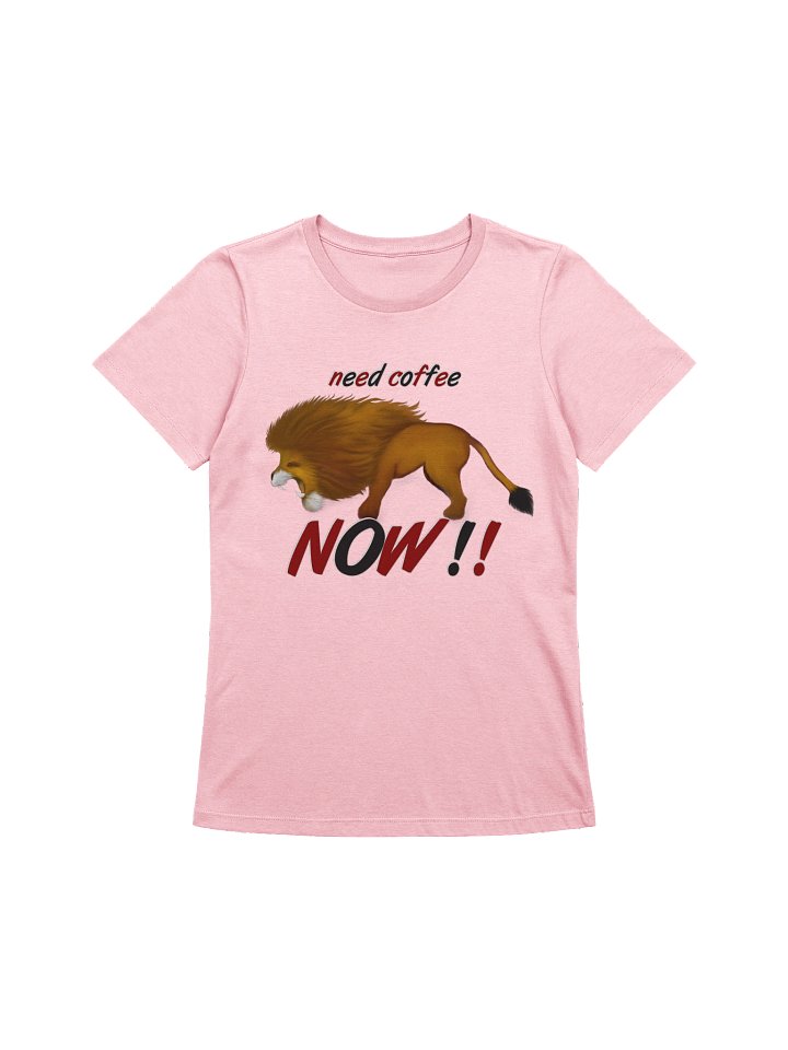 Lion "Need Coffee NOW" T-Shirt. Women's Bella+Canvas Supersoft Relaxed-fit T-Shirt product image (1)