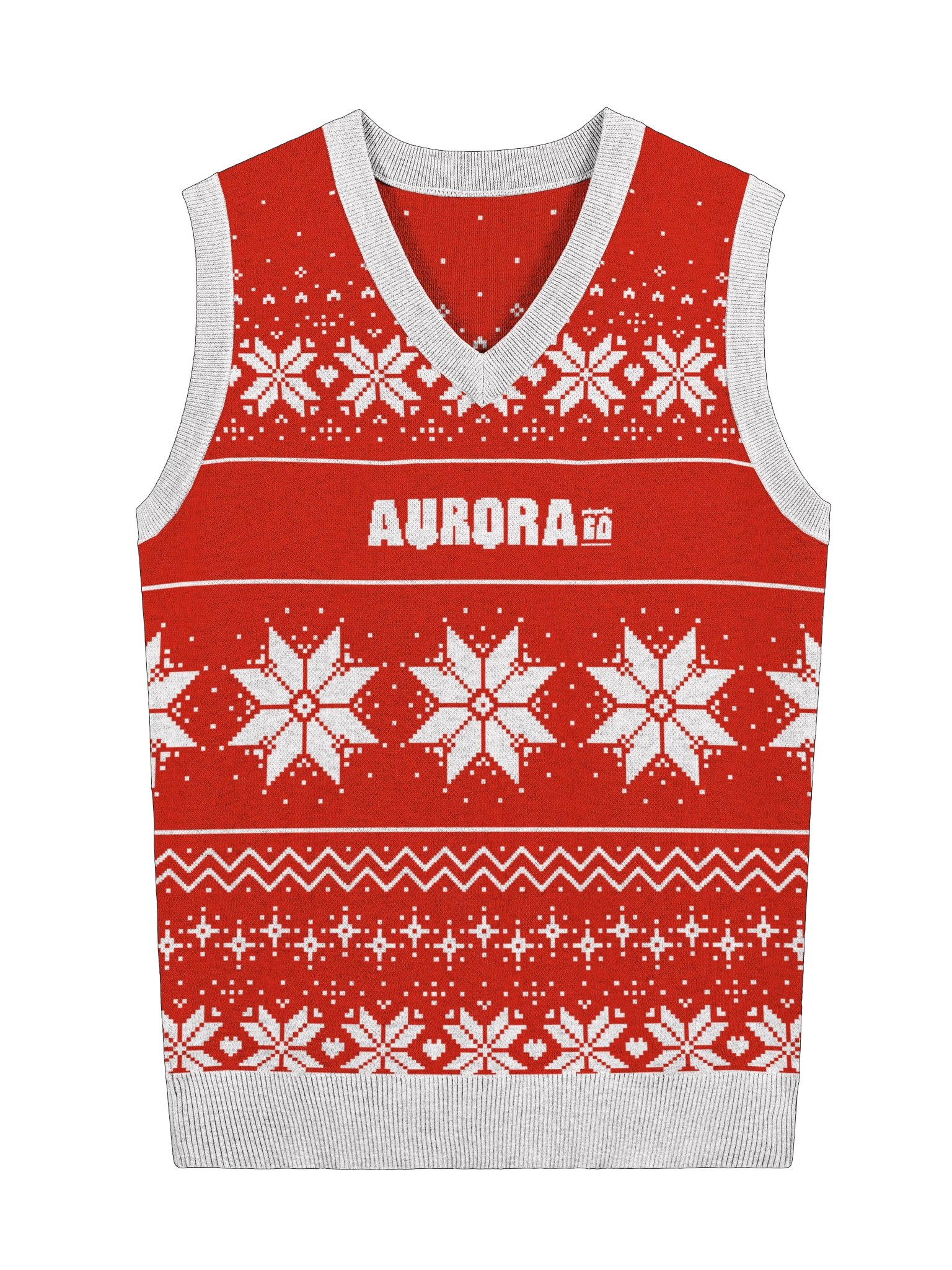 Knitted V-neck Vest (Red) product image (1)