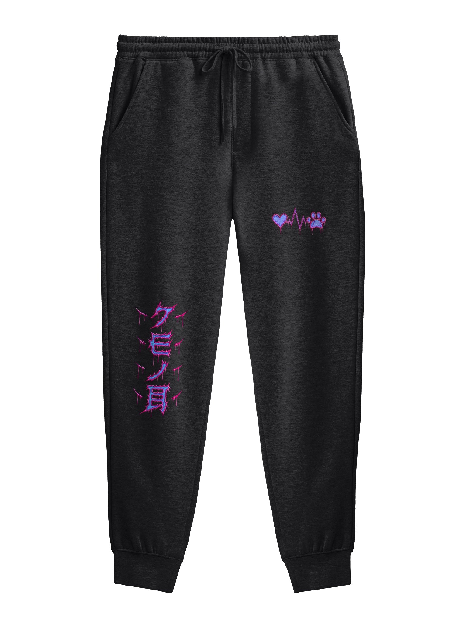 MooMoo Heart-Paw Sweatpants (Pink/Blue Metal) product image (1)