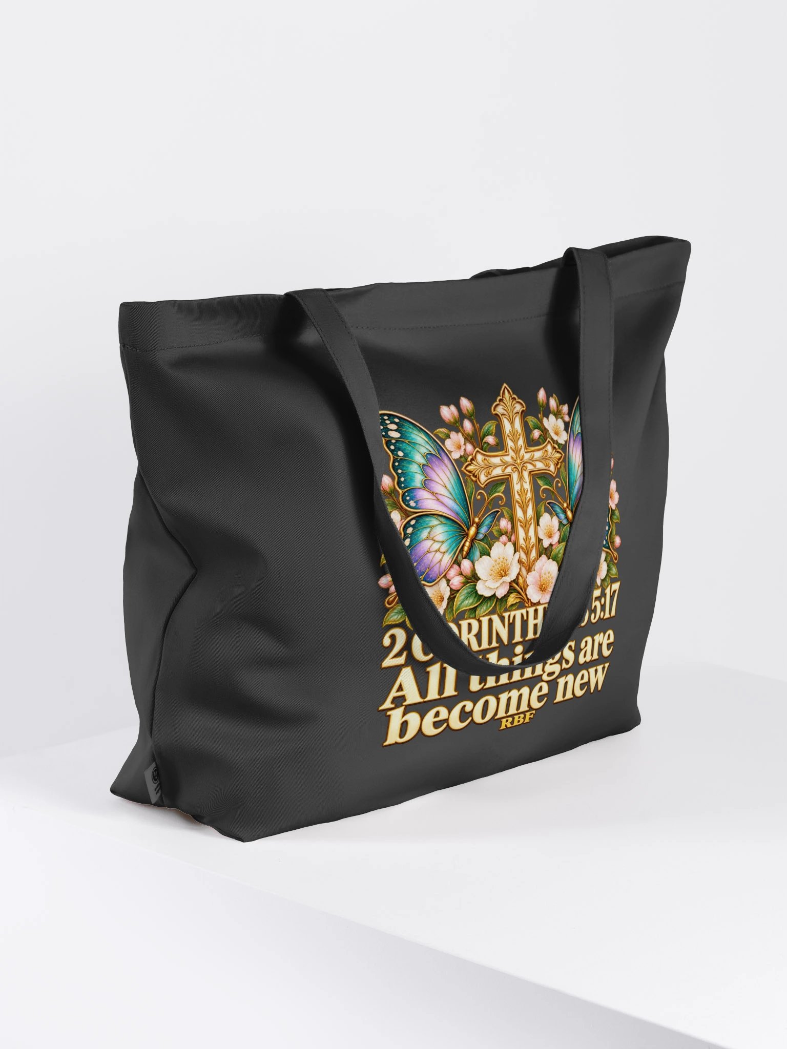 Made New Butterfly Large Tote — 2 Corinthians 5:17 product image (4)
