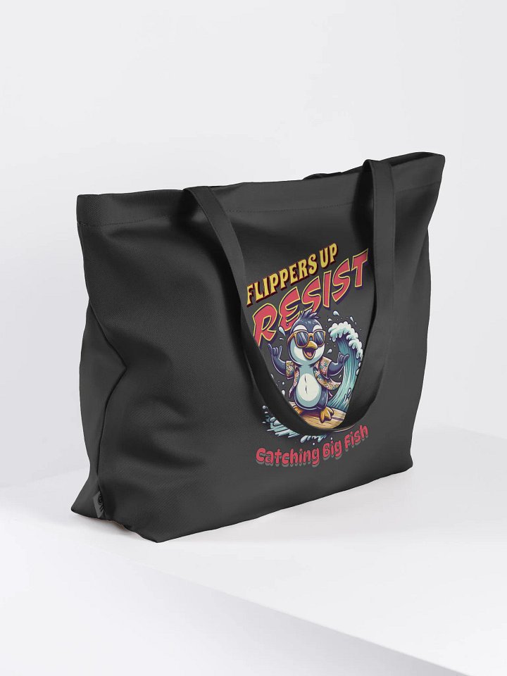 Flippers Up Resist Catching Big Fish Penguin Surfing Paradise Eco Tote product image (1)