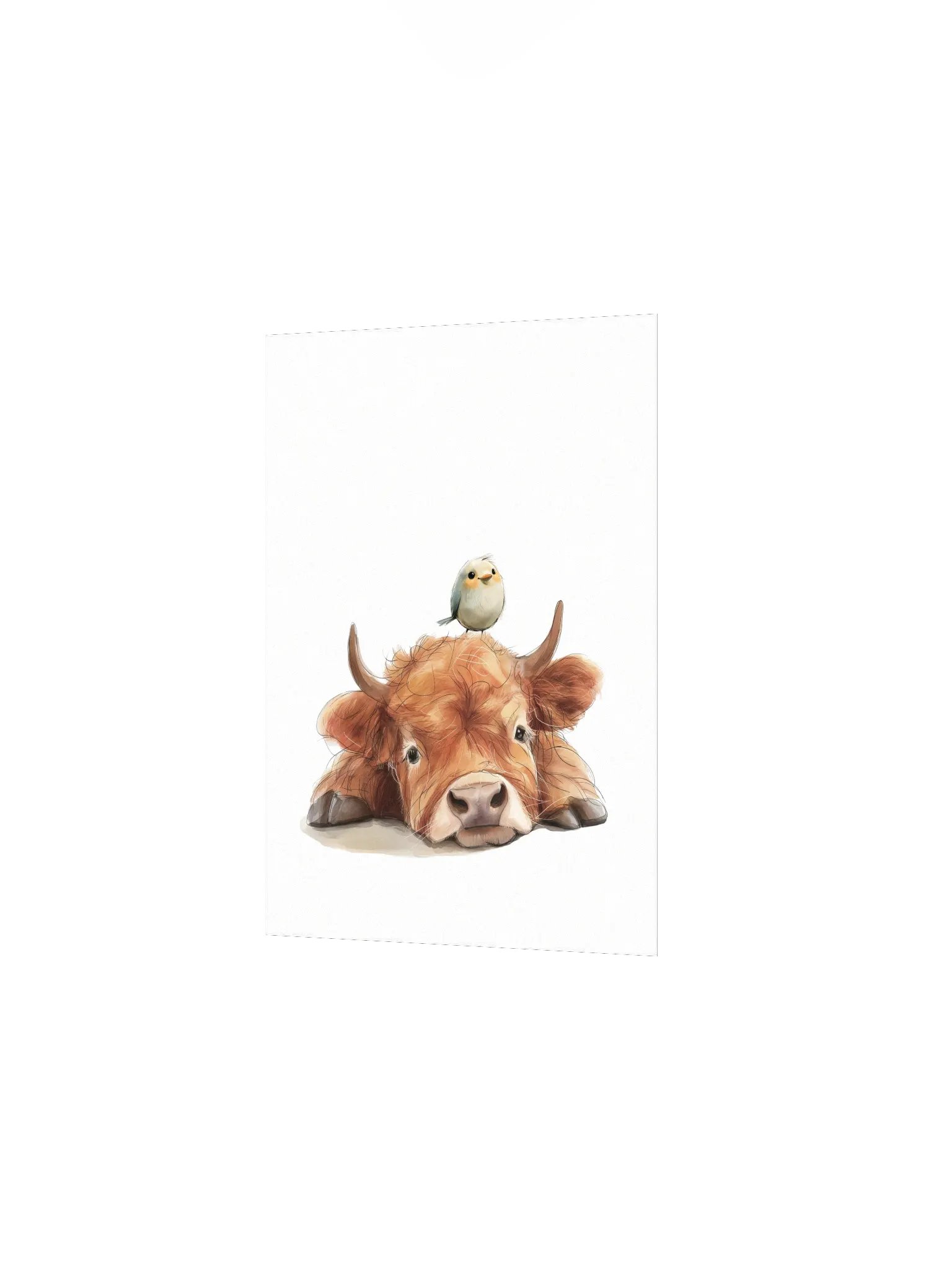 Highland Cow and Little Bird Nursery Print product image (3)