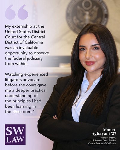 Monet Aghayani's résumé spans federal court, civil litigation, criminal law, and personal injury. 
 
She hasn't started her f...