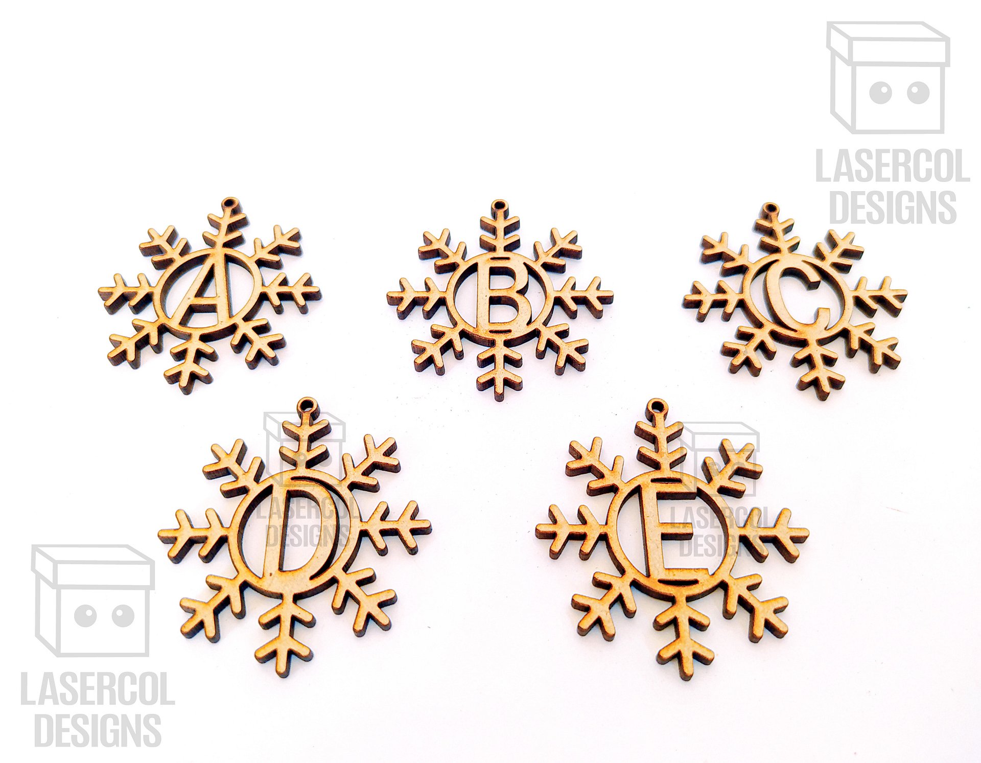 Monogram Snowflake Christmas Ornament - Laser Cut Files product image (5)