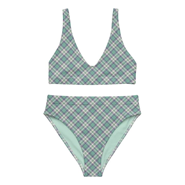 Light Green, Purple, and Yellow Plaid Bikini product image (2)