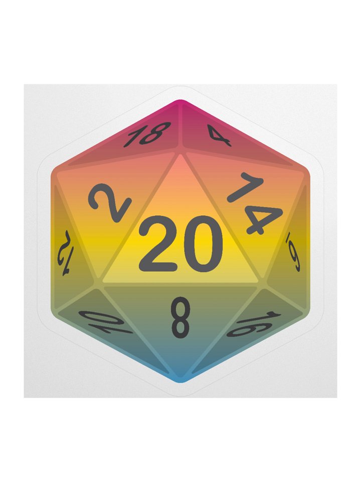 Pansexual Pride D20 Sticker product image (2)