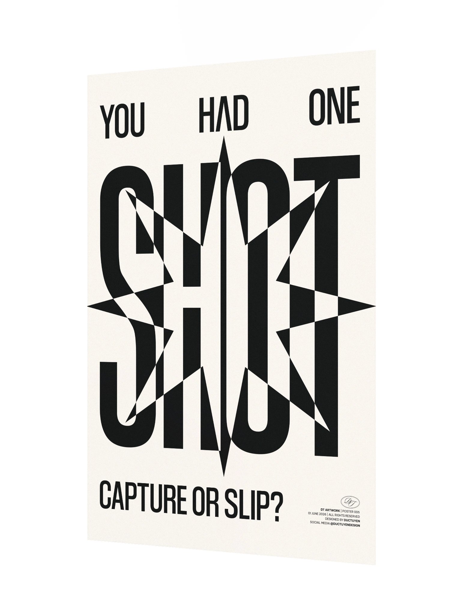"ONE SHOT" Typography Print Poster (Unframe) product image (5)