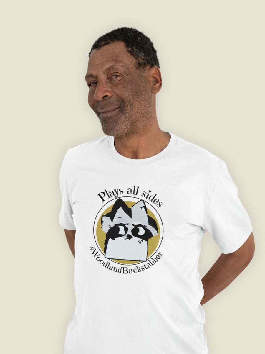 Root Vagabond Shirt for Board Gamers, Plays All Sides Woodlands Backstabber on White *unofficial product image (1)