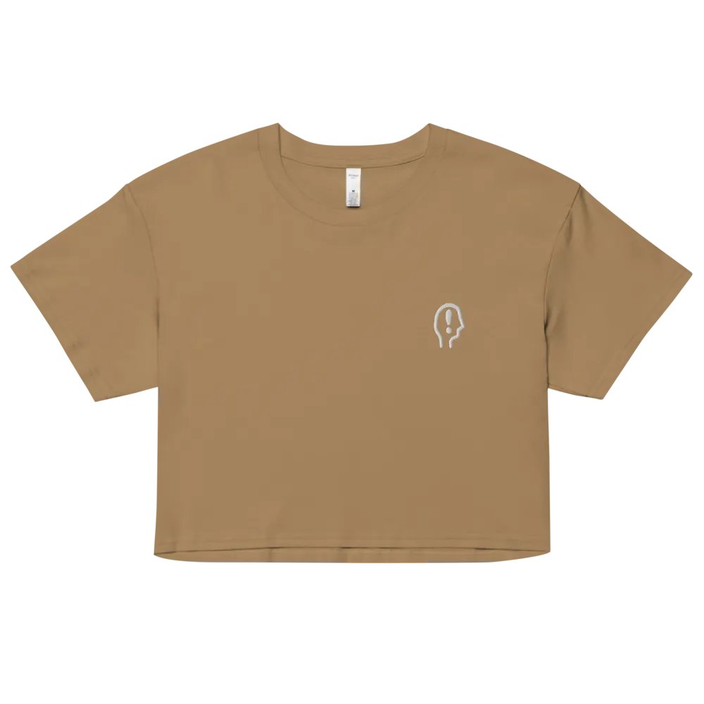 EXCLAIMING MENTALLY (L.C. white) embroidered cotton crop top product image (13)