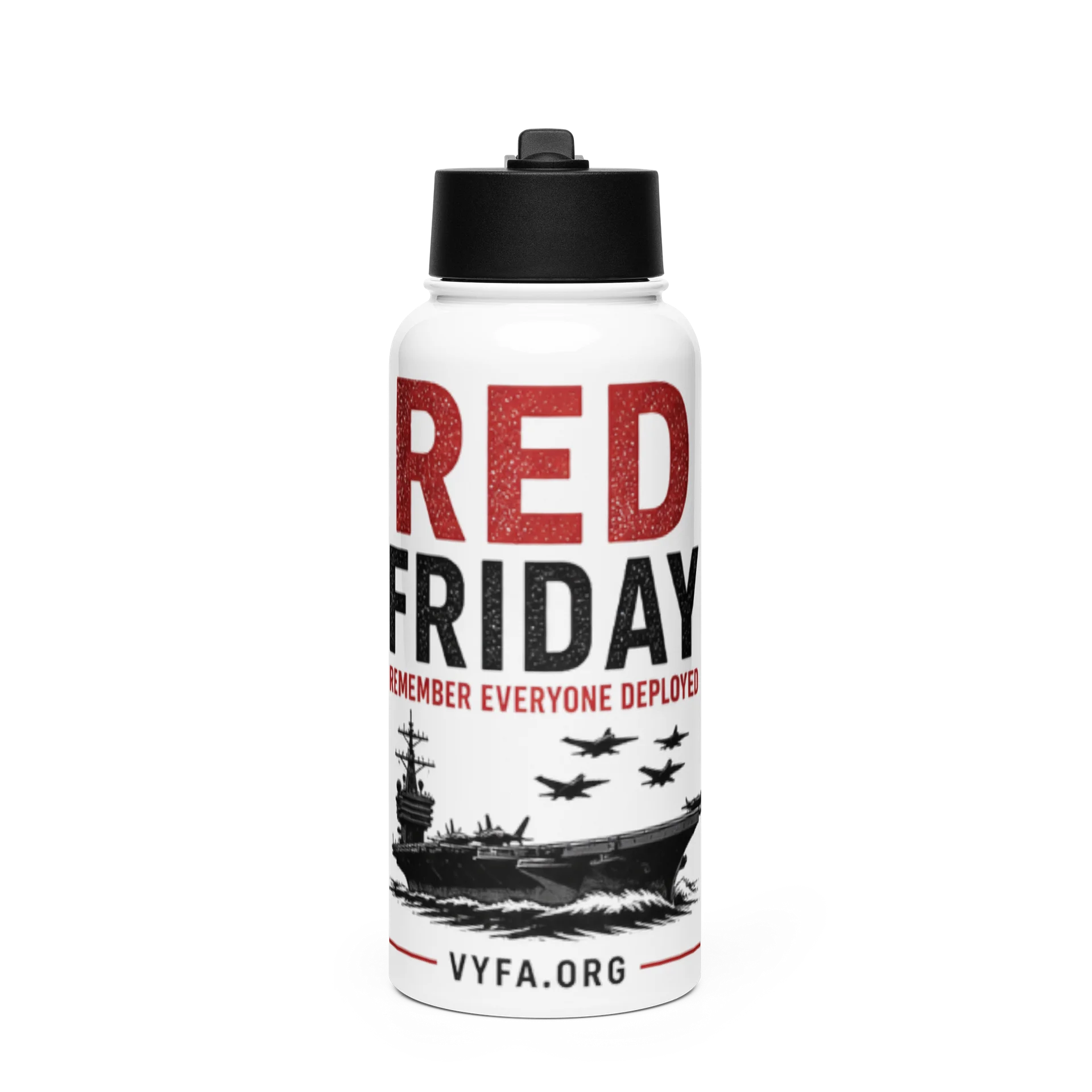 BOLD RED Fleet 32oz Water Bottle — Naval Silhouette product image (1)