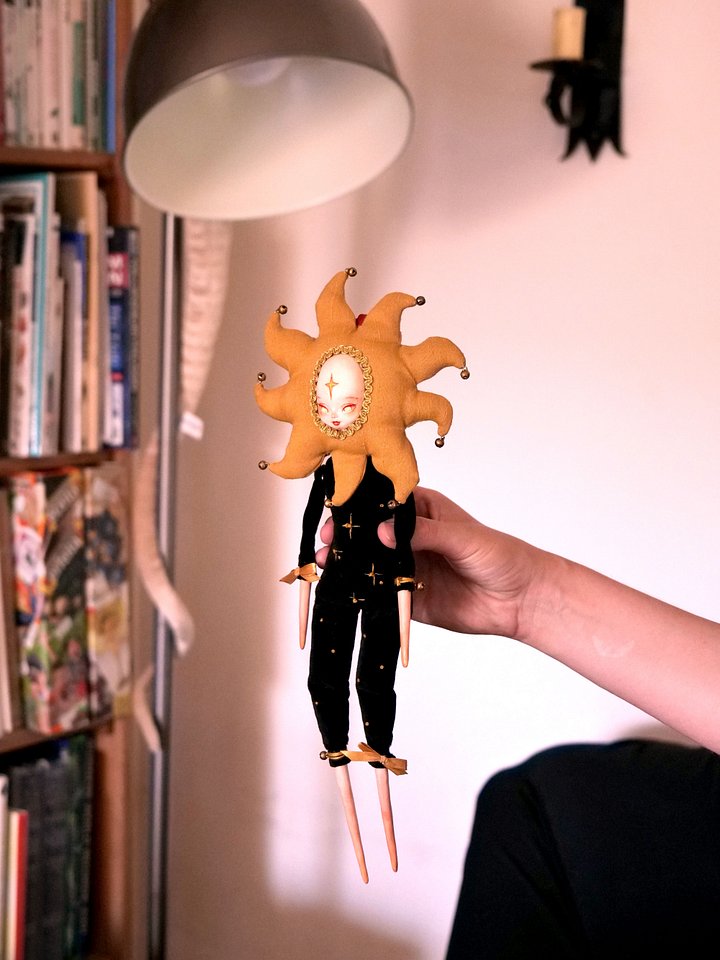 Celestial Art Doll - Made to Order - | Midnight Solara | Clay cast limbs & soft body design product image (1)