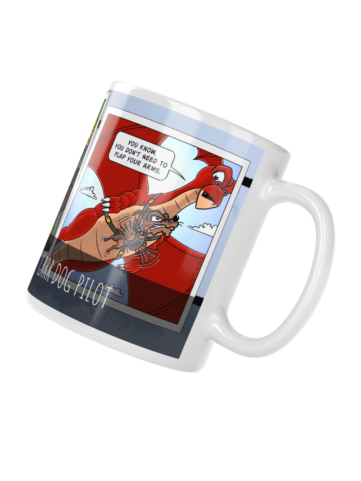 Resident Dragon Comic Grrr Dog Pilot Three-Panel Mug product image (4)