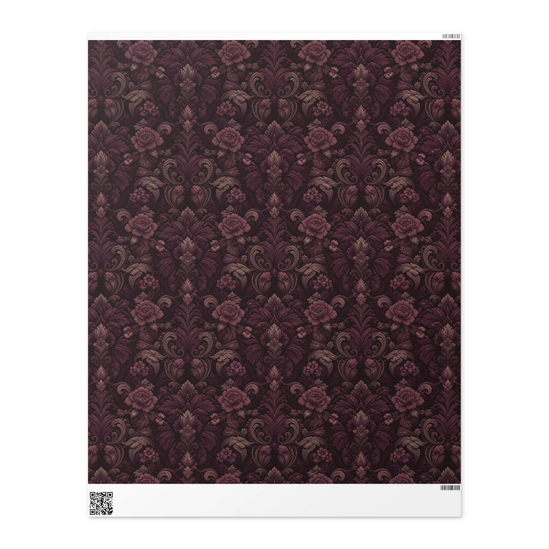 Plum/Aubergine/Rose Damask Wrapping Paper product image (2)