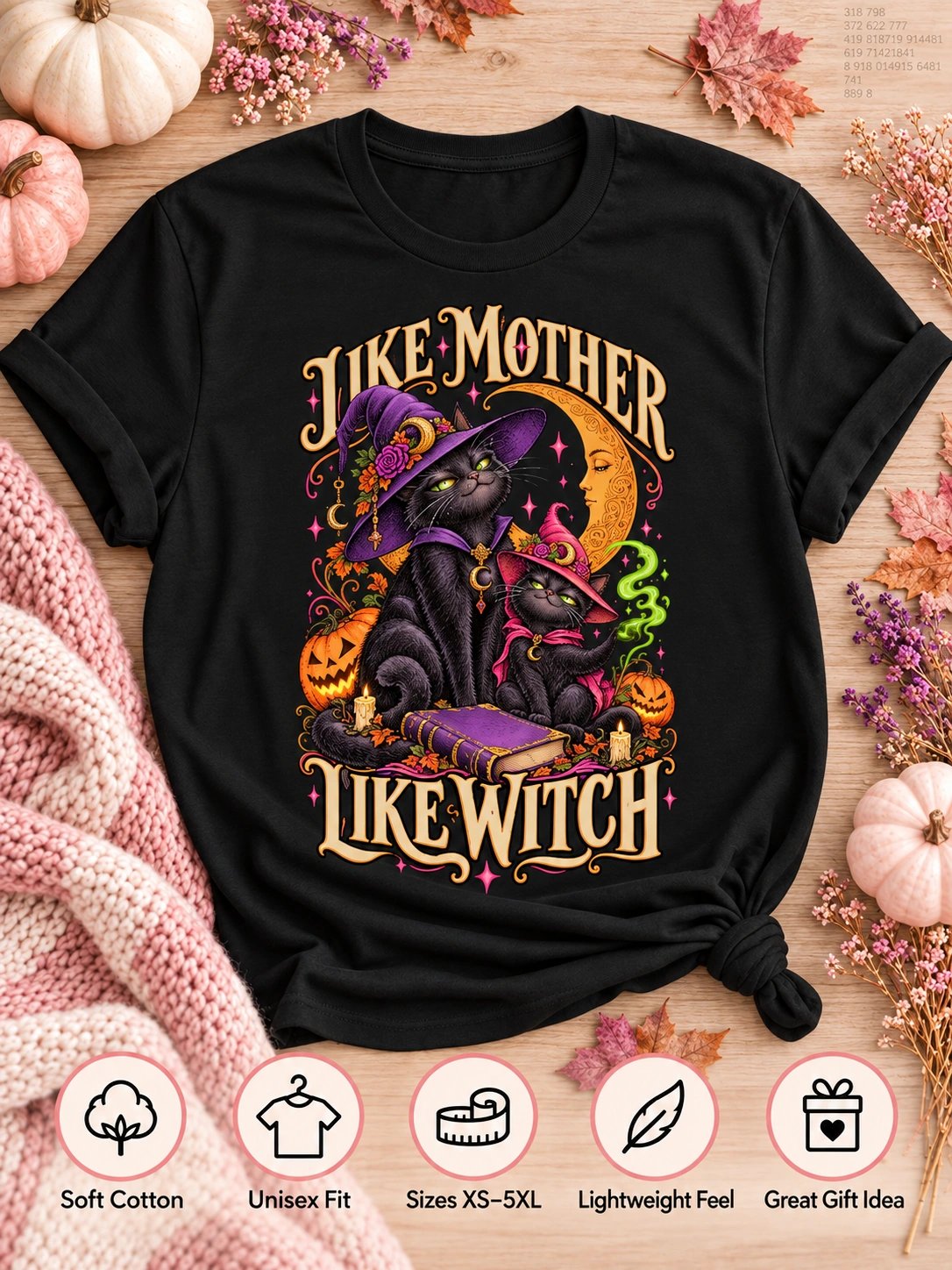 Mother Daughter Halloween T-Shirt – Like Mother, Like Witch product image (3)