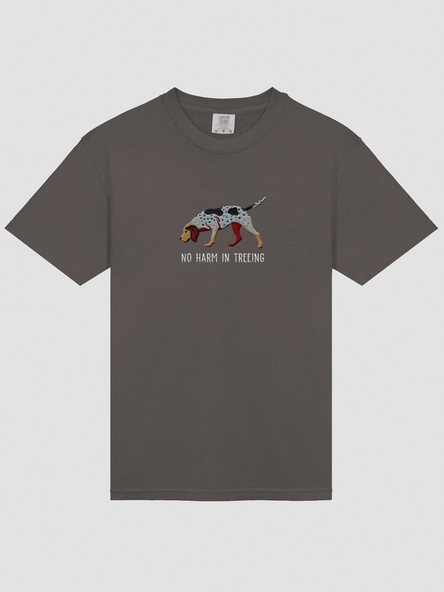 No Harm in Treeing T-Shirt(Embroidered) of an American English Coonhound product image (6)
