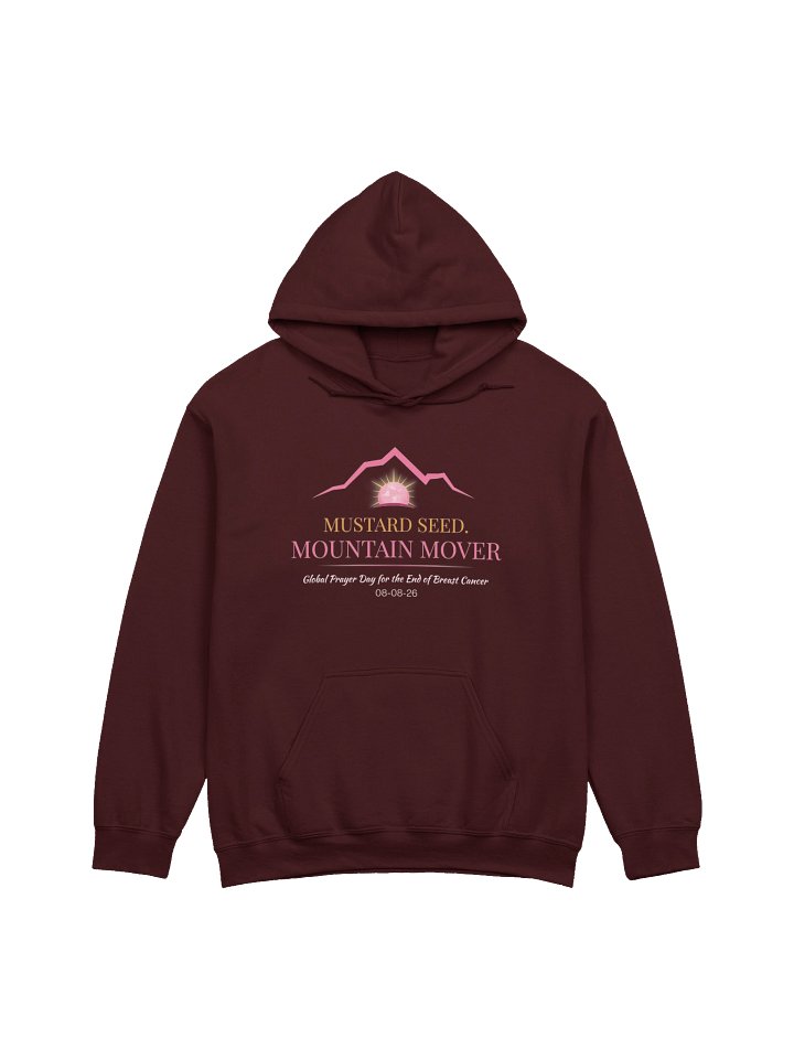 Mustard Seed Mountain Mover, Global Prayer Day for End of Breast Cancer, Prayer Warrior Hoodie (Dark Shade) product image (3)