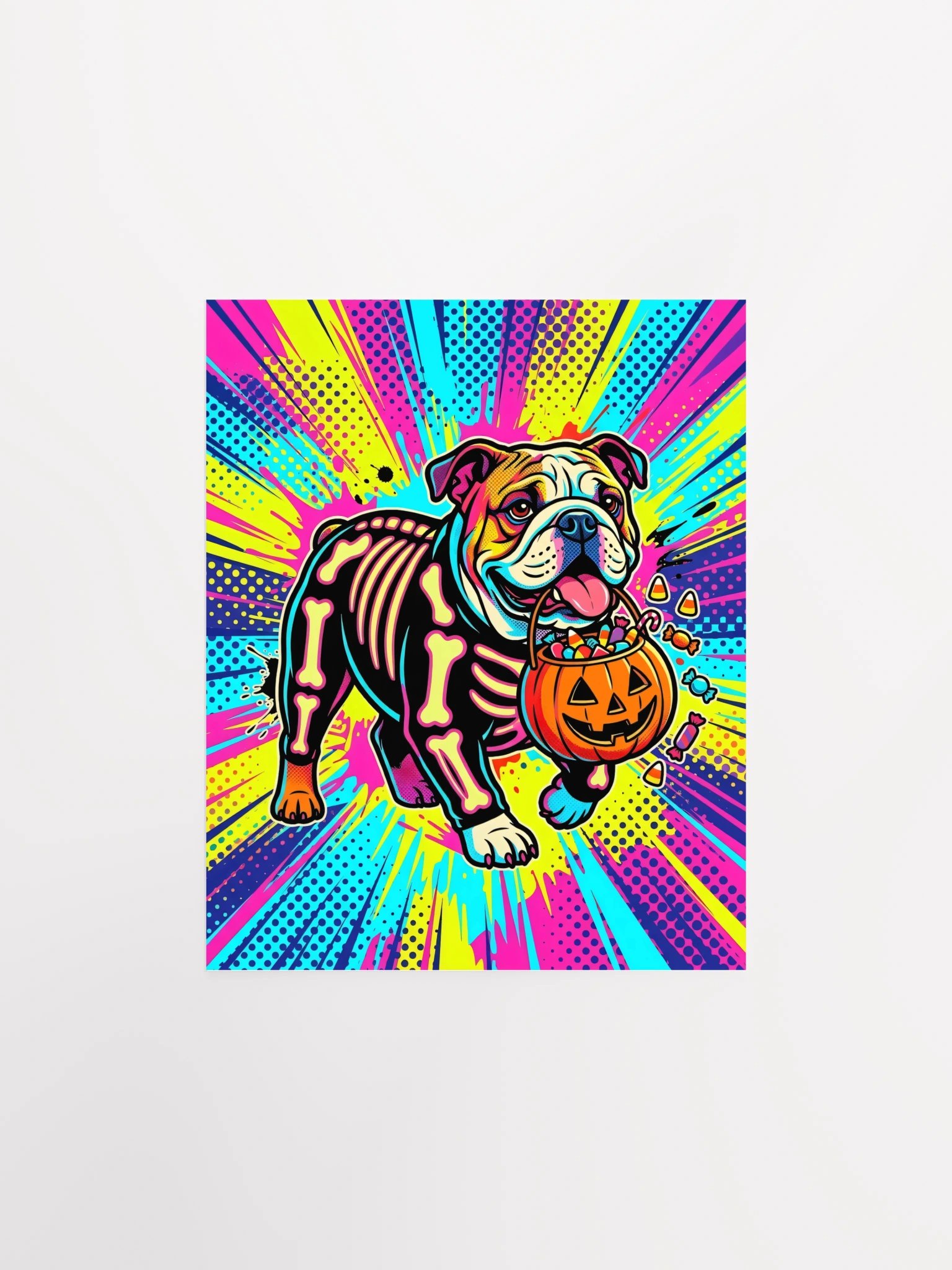 Skeleton Costume Bulldog Poster product image (25)