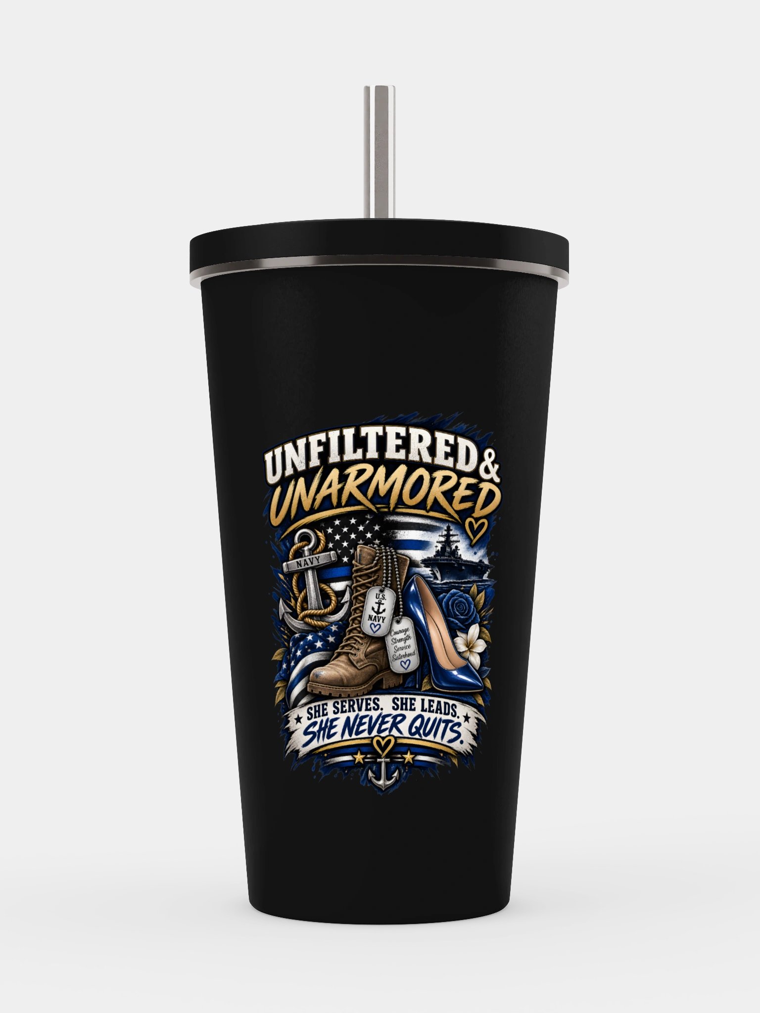 Navy Tumbler - She Never Quits product image (1)